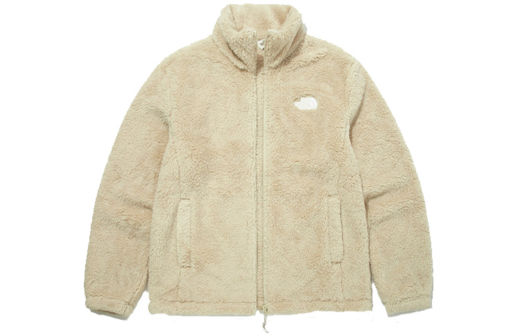 THE NORTH FACE Compy Beige Fleece Jacket Unisex, Warm Stand Collar, Autumn Wear. NJ4FM55J