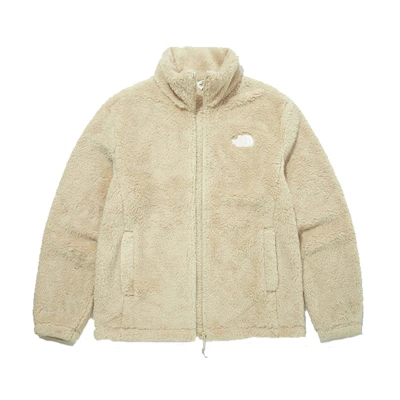 THE NORTH FACE Compy Beige Fleece Jacket Unisex, Warm Stand Collar, Autumn Wear. NJ4FM55J