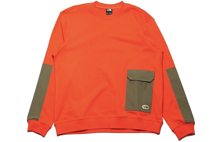 TNF Contrast Pocket Crewneck Sweatshirt Orange NF0A4U8Q-V3Q