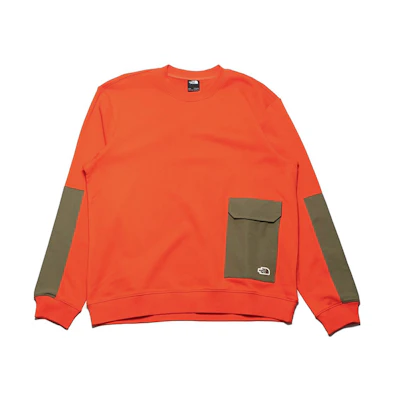 TNF Contrast Pocket Crewneck Sweatshirt Orange NF0A4U8Q-V3Q