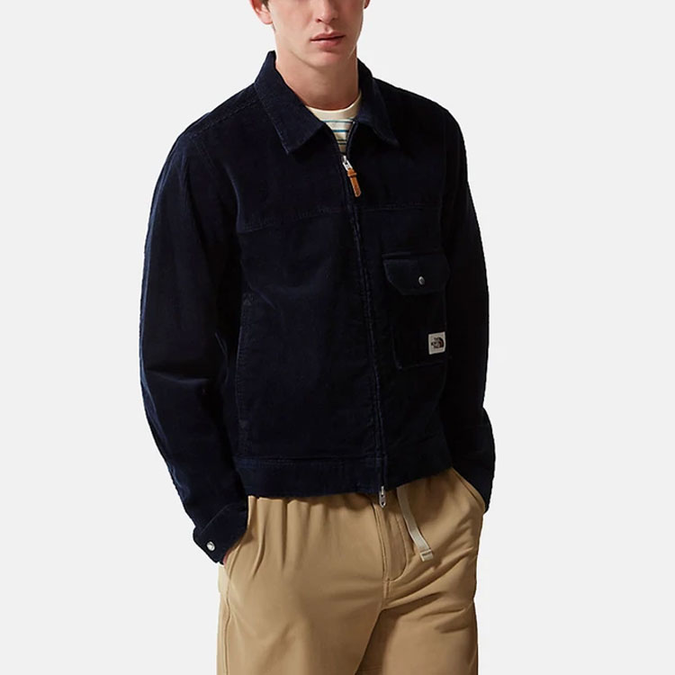 TNF Corduroy Zip Jacket Navy Blue NF0A5A7G-10N 圖 4