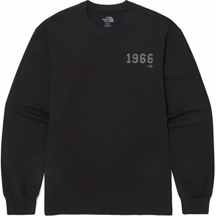 TNF Core 1966 L/S R/TEE Black Unisex Casual Relaxed Crewneck Sweater NT7TQ01K