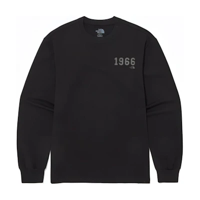 TNF Core 1966 L/S R/TEE Black Unisex Casual Relaxed Crewneck Sweater NT7TQ01K