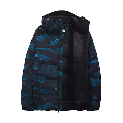 TNF Corefire Patterned Windproof Down Jacket Navy Blue Winter NF0A4QWY-2E5