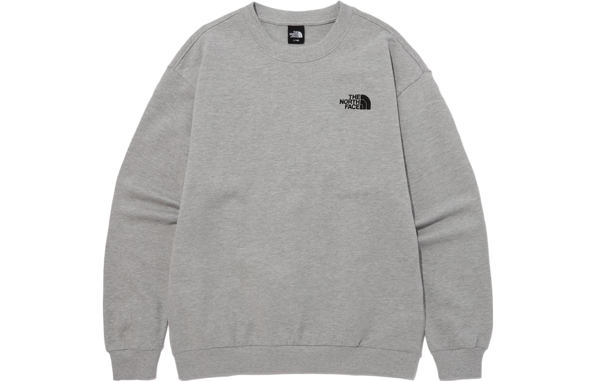 TNF Cotton Essential Grey Sweatshirt Unisex Logo Embroidered Pullover NM5MP40C