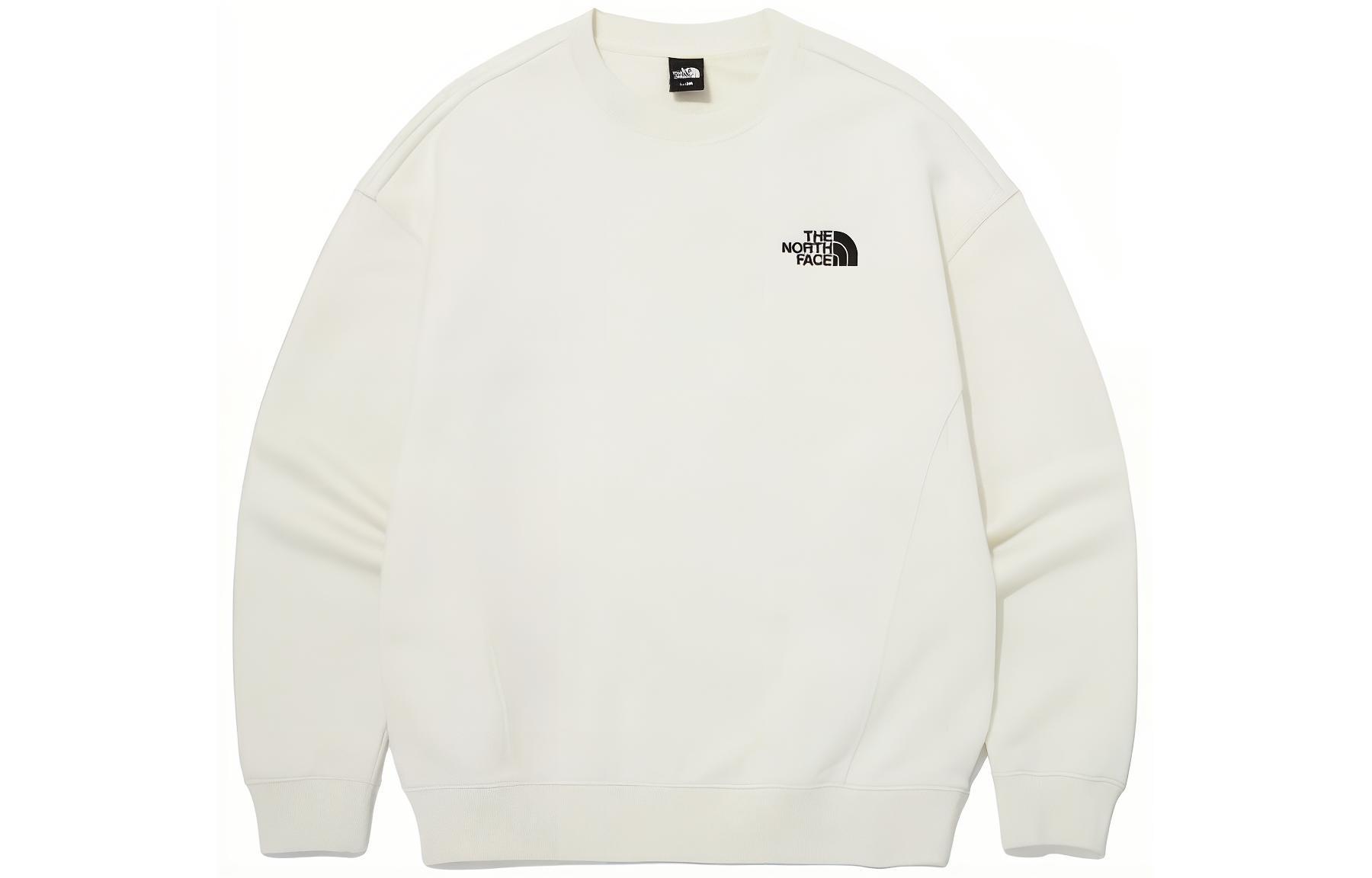 TNF Cream Letter Print Crewneck Long-Sleeve Sweatshirt NM5MQ23B