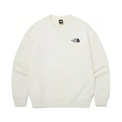 TNF Cream Letter Print Crewneck Long-Sleeve Sweatshirt NM5MQ23B