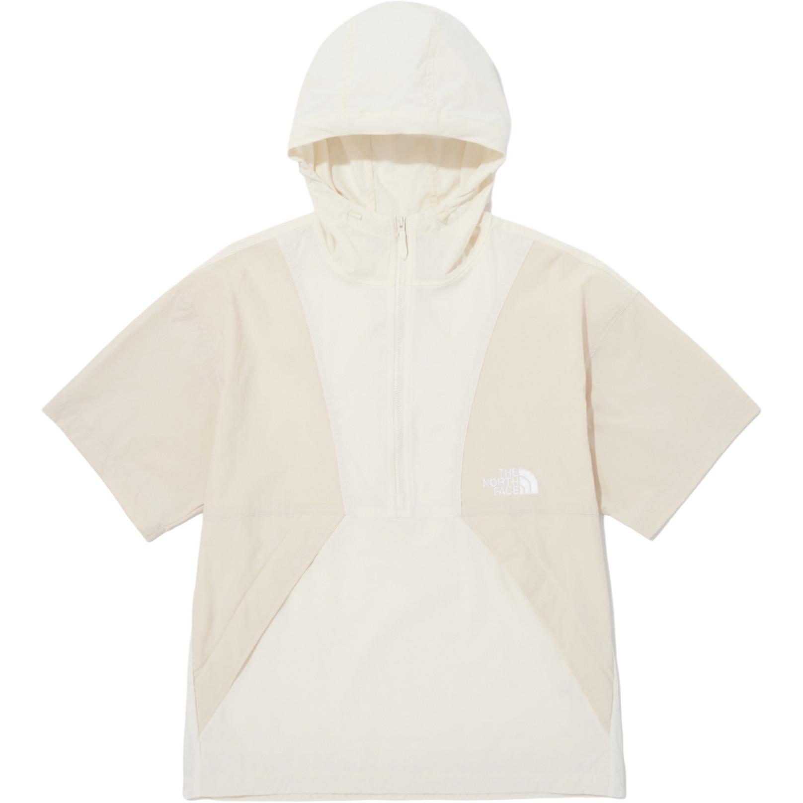 TNF Cream Loose-Fit Short-Sleeve Jacket with Logo Print NA3LQ02A