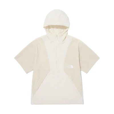 TNF Cream Loose-Fit Short-Sleeve Jacket with Logo Print NA3LQ02A