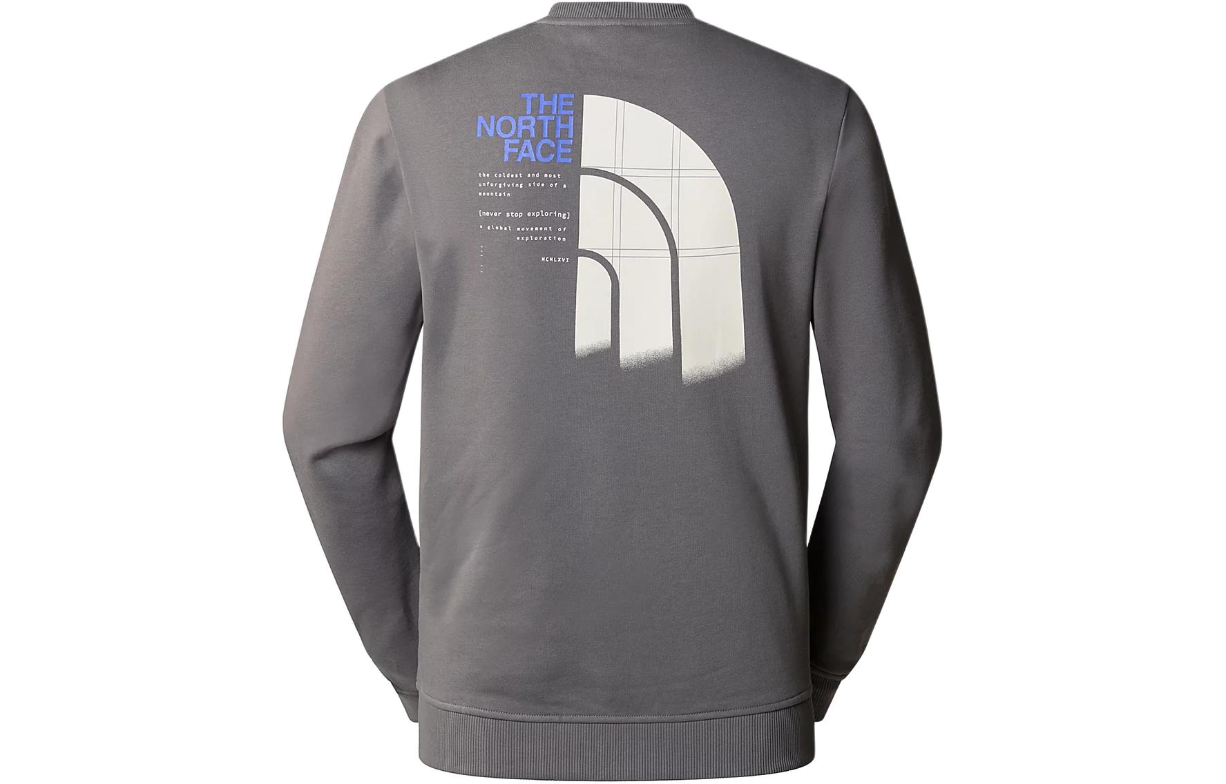 TNF Crewneck Sweatshirt with Back Logo Print - Gray NF0A87EU-0UZ