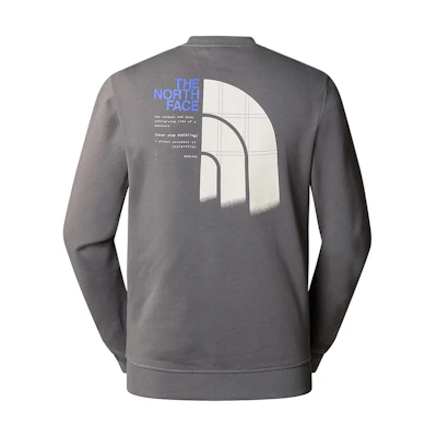 TNF Crewneck Sweatshirt with Back Logo Print - Gray NF0A87EU-0UZ