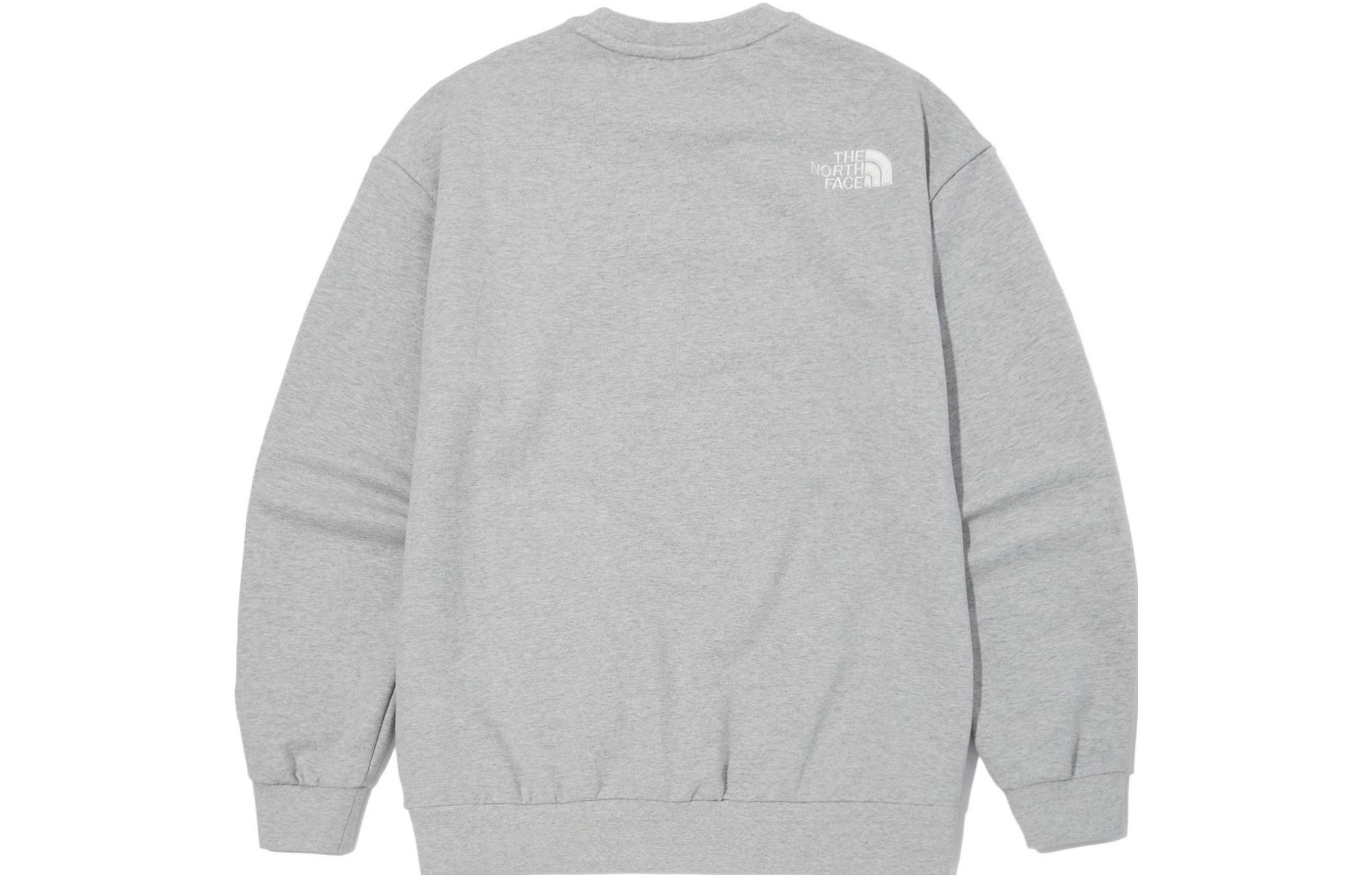 TNF Daily Logo Crewneck Grey Sweatshirt Unisex Long Sleeve Casual Wear NM5MN03K 圖 3
