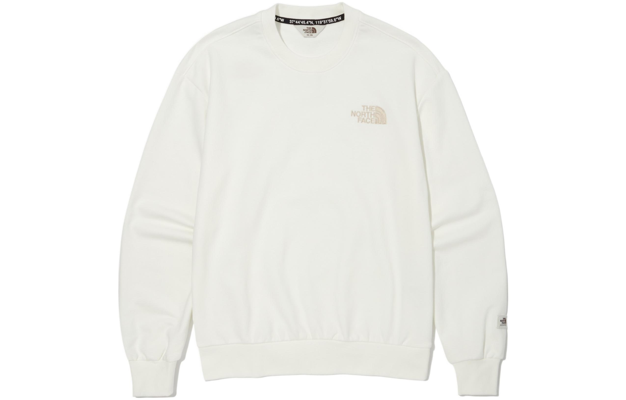 TNF Daily Logo Crewneck Sweatshirt Unisex White Long Sleeve Casual Wear NM5MN03L