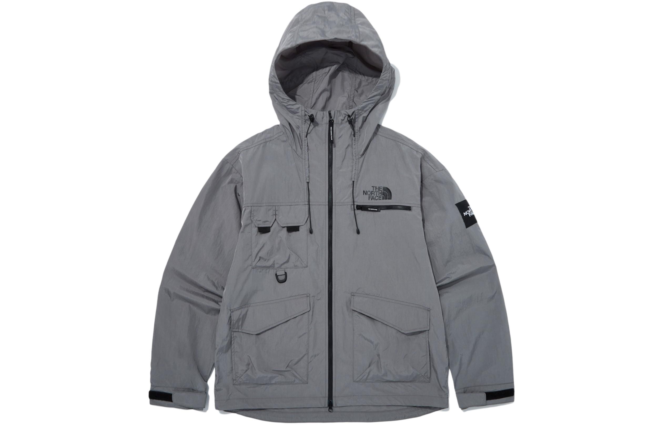 TNF Dark Gray Hooded Zip Outdoor Casual Jacket NJ3LQ03J