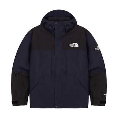 TNF Deep Blue Colorblock Zip Hoodie Jacket with Logo Embroidery NJ2HQ50L