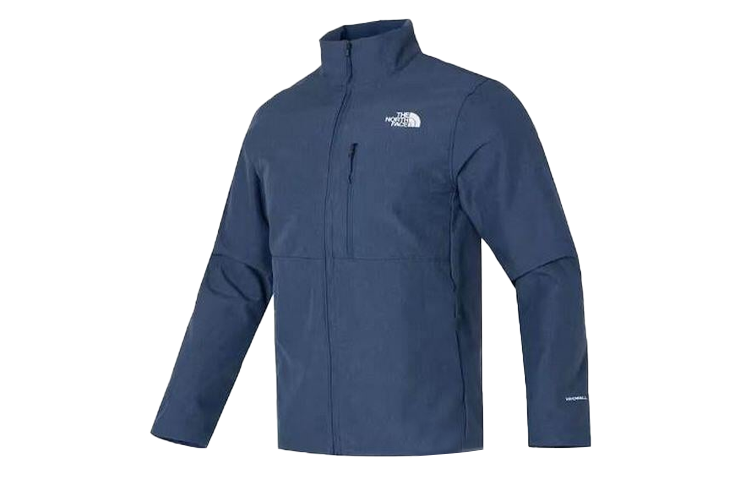 TNF Denali Logo Zipper Stand Collar Jacket Mens - Dark Blue NF0A83TE-HKW