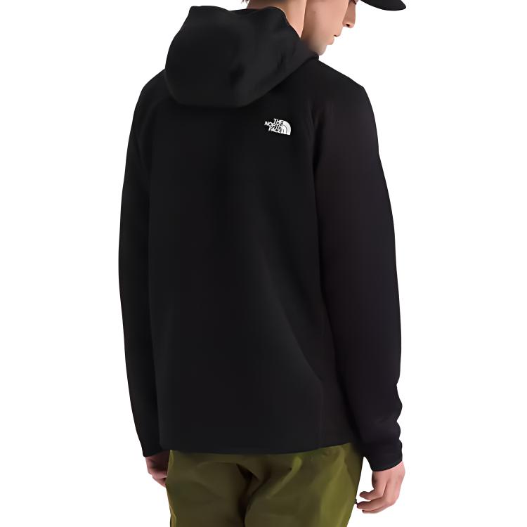 TNF DotKnit Full-Zip Hoodie Black Logo Print Thermal Jacket NF0A89VF-JK3 圖 4