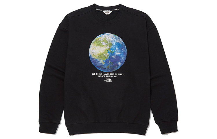 Order The North Face 地球印花圓領運動衫 男女款 黑色 NM5MM01J