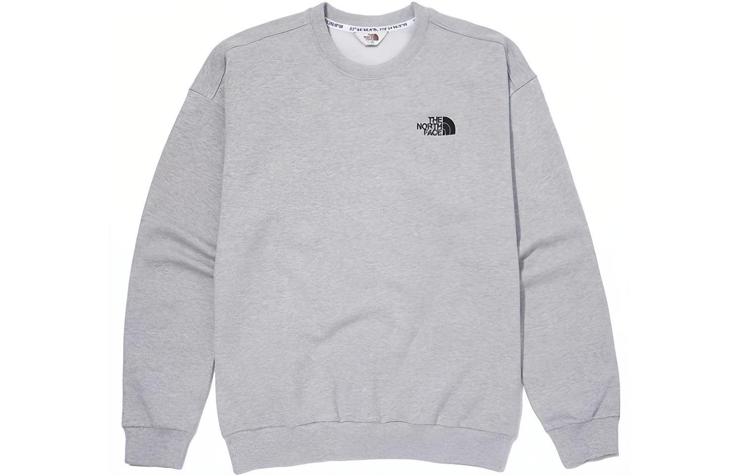 TNF Earth Print Logo Crewneck Sweatshirt Unisex Gray NM5MM01L