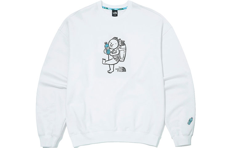 Order The North Face ECO Crewneck Sweatshirt White - Unisex Casual Loose Fit with Print NM5MM07D