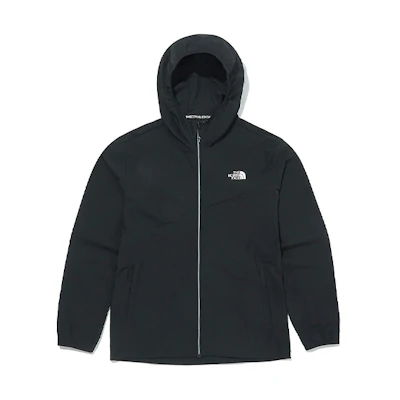 TNF Eco Fabric Black Logo Woven Zip Hoodie Jacket (Unisex) NJ3LM10A