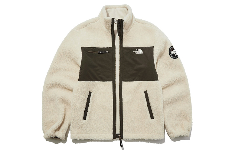 TNF Eco Fleece Colorblock Jacket Beige Unisex NJ4FL57J