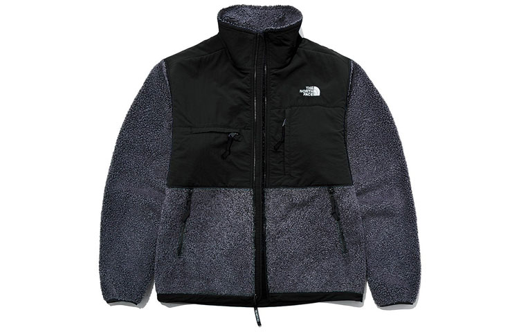 TNF Eco Fleece Jacket Black Grey - Unisex Warm High-Neck Outerwear NJ4FL50B
