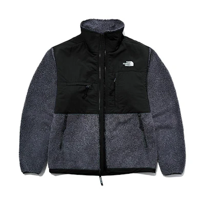 TNF Eco Fleece Jacket Black Grey - Unisex Warm High-Neck Outerwear NJ4FL50B