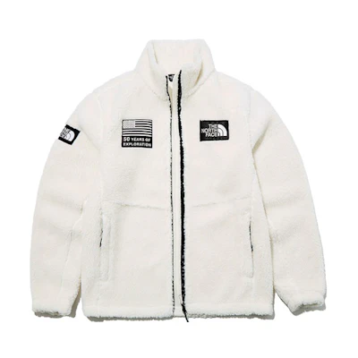 TNF Eco Fleece Jacket White - Unisex Thermal Stand Collar NN4FL54A