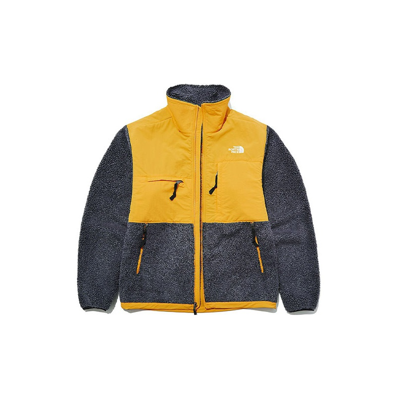 TNF Eco Fleece Logo Jacket Yellow Mens High-Neck Design NJ4FL50C