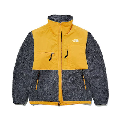TNF Eco Fleece Logo Jacket Yellow Mens High-Neck Design NJ4FL50C