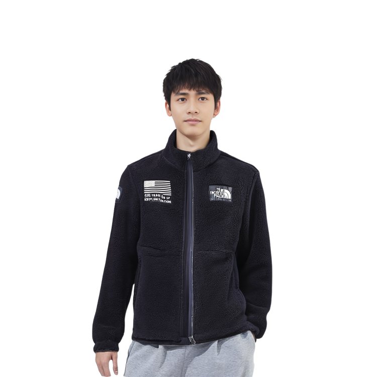TNF Eco Fleece Stand Collar Jacket Black - Unisex Warm Outerwear NN4FL51F 圖 5