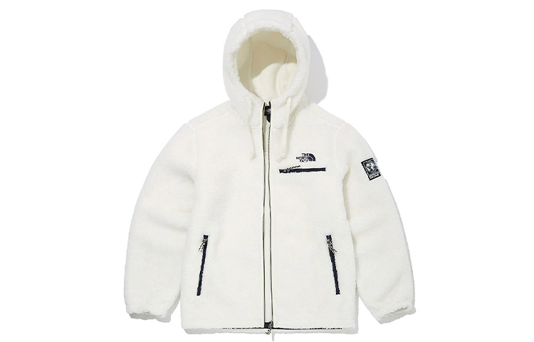 Order THE NORTH FACE Eco Fleece Jaket Hoodie Putih Unisex Edisi Musim Luruh NJ4FM07A