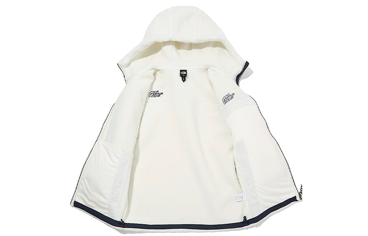 Shop THE NORTH FACE Eco Fleece Jaket Hoodie Putih Unisex Edisi Musim Luruh NJ4FM07A