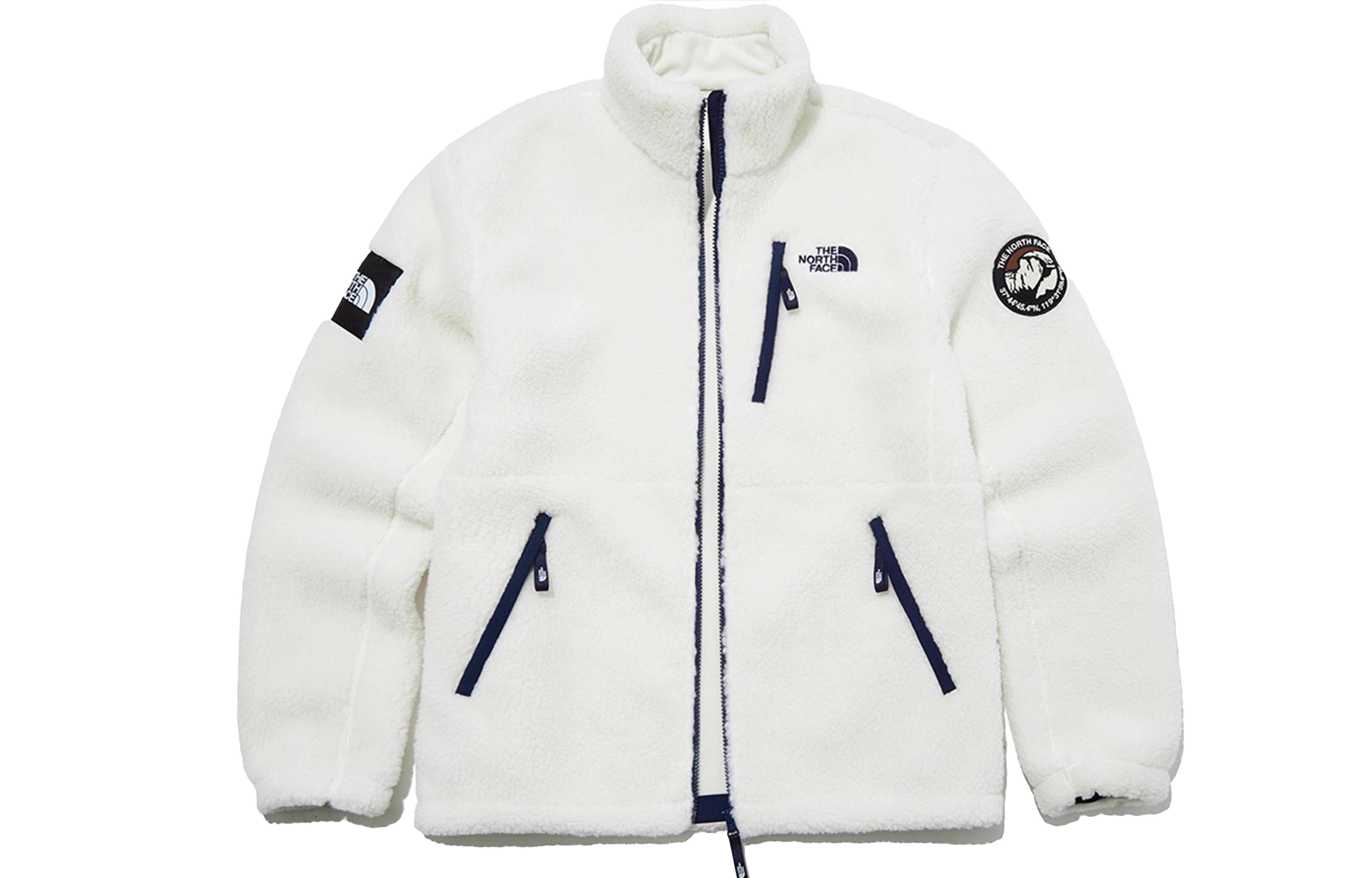 THE NORTH FACE Eco Material Fleece Jacket White Unisex Warm Outerwear NJ4FL55J