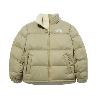 THE NORTH FACE Eco Reversible Fleece Jacket Winter Couple Style Khaki NJ3NL53C