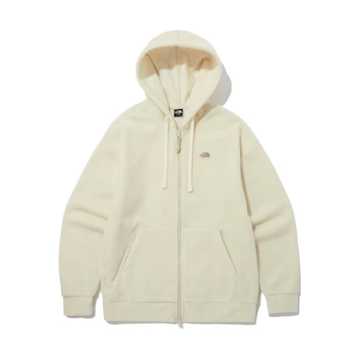 TNF Embroidered Logo Beige Hoodie - Unisex Warm Zip-Up Jacket NJ5JP28B