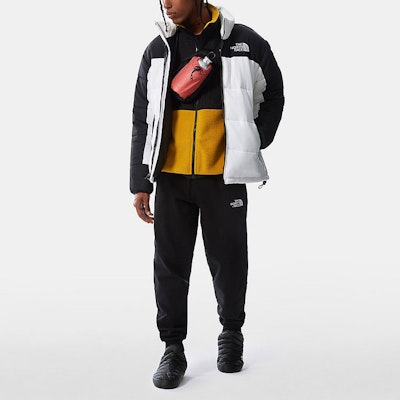 The North Face Embroidered Logo Colorblock Puffer Jacket White Mens NF0A4QYZ-FN4 Details for The North Face Embroidered Logo Colorblock Puffer Jacket White Mens NF0A4QYZ-FN4