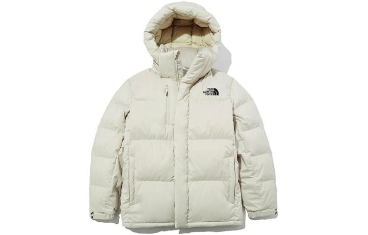 TNF Embroidered Logo Down Hoodie Jacket Beige Unisex NJ1DL70C