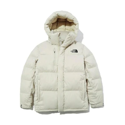 TNF Embroidered Logo Down Hoodie Jacket Beige Unisex NJ1DL70C