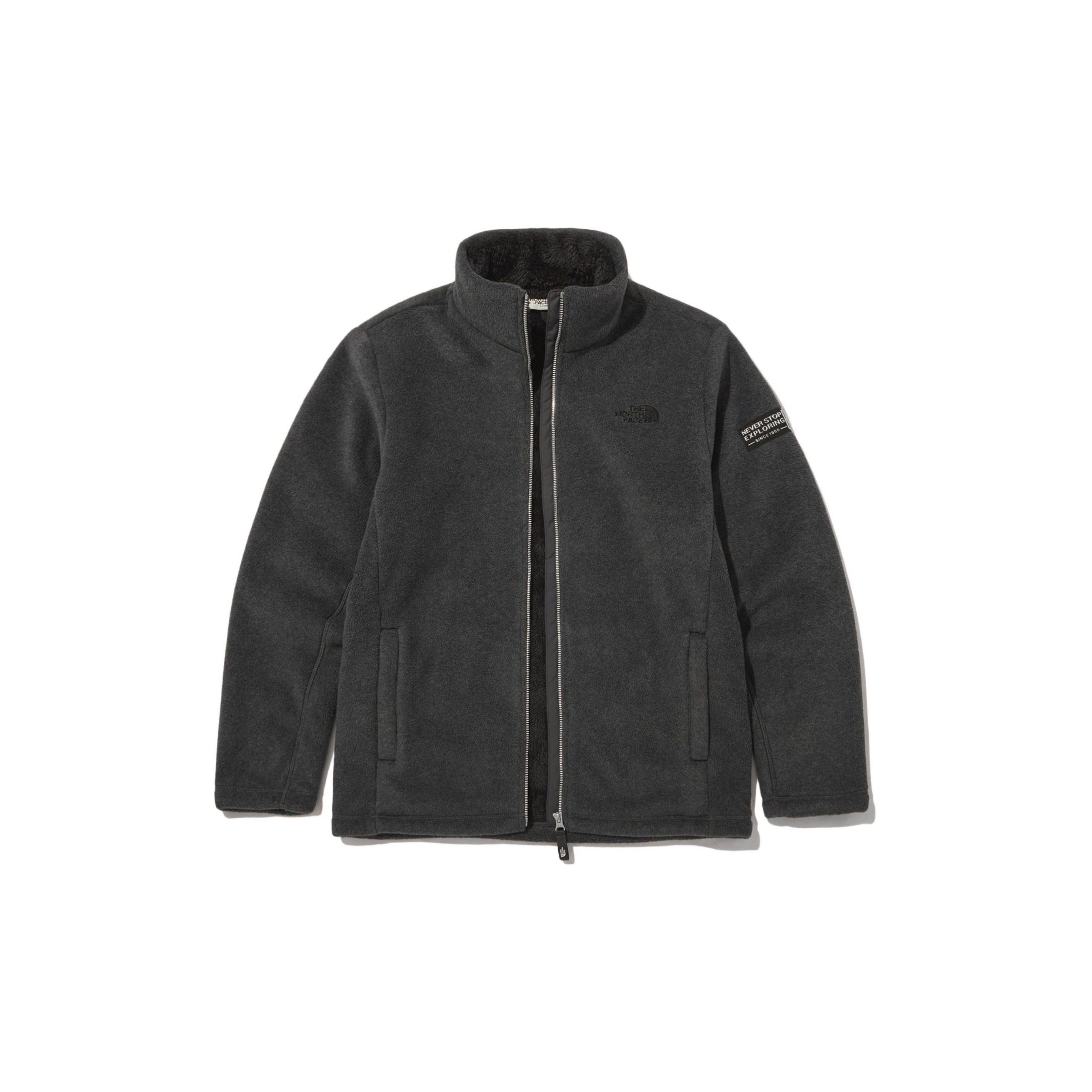 TNF Embroidered Logo Fleece Zip Jacket in Solid Color NJ4FN53K