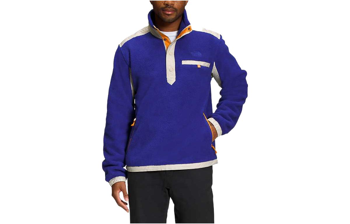 TNF Embroidered Logo Half Snap Retro Track Jacket - Blue NF0A7ZWY-C0F