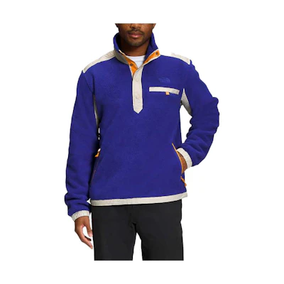 TNF Embroidered Logo Half Snap Retro Track Jacket - Blue NF0A7ZWY-C0F