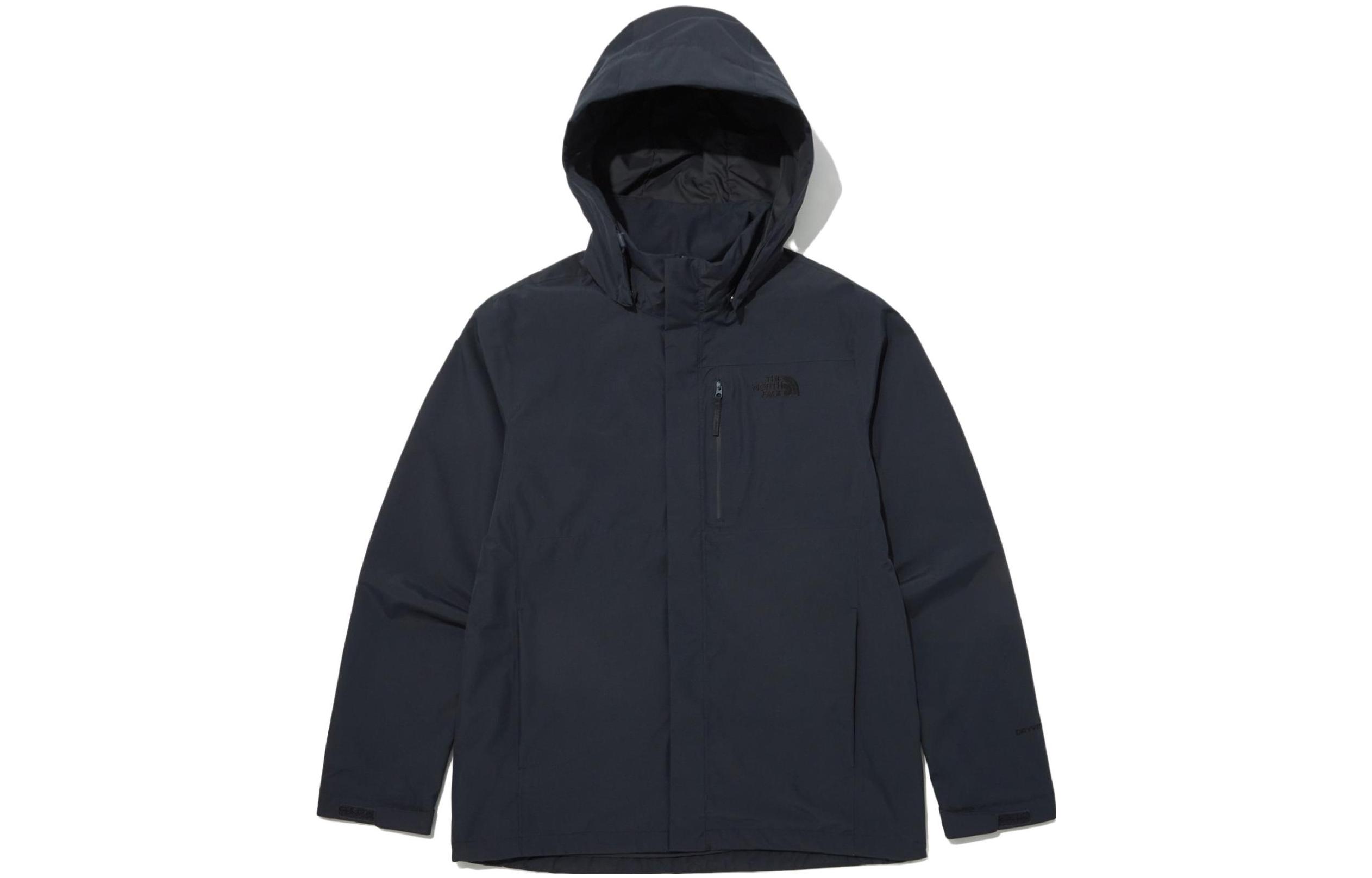 TNF Embroidered Logo Hooded Softshell Jacket Navy - Unisex Outdoor Wear NJ2HP00B