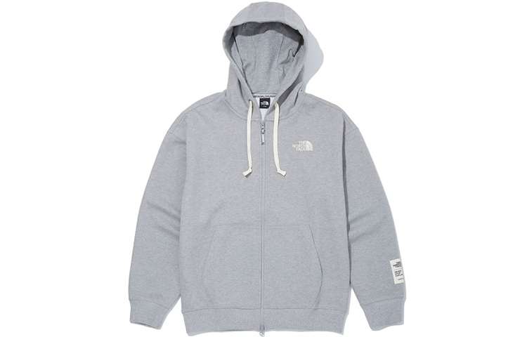 TNF Embroidered Logo Hoodie Jacket Unisex - Gray NJ5JM02A