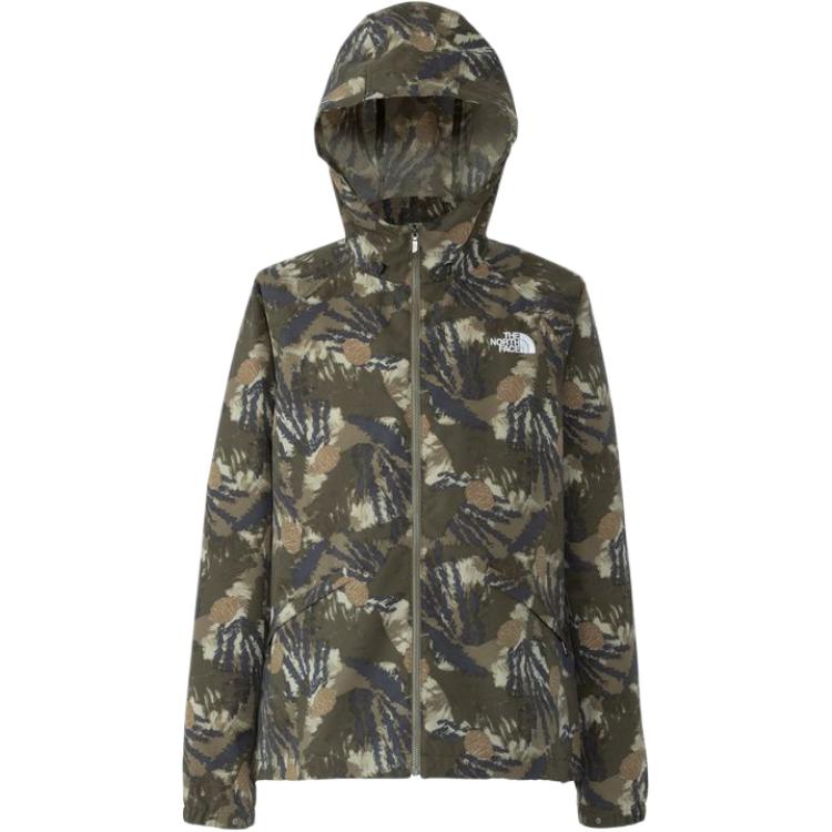 TNF Embroidered Logo Khaki Full-Zip Hoodie Jacket NP22332-PK