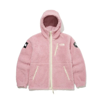 TNF Embroidered Logo Pink Fleece Hoodie Jacket (Unisex) NJ4FM51M