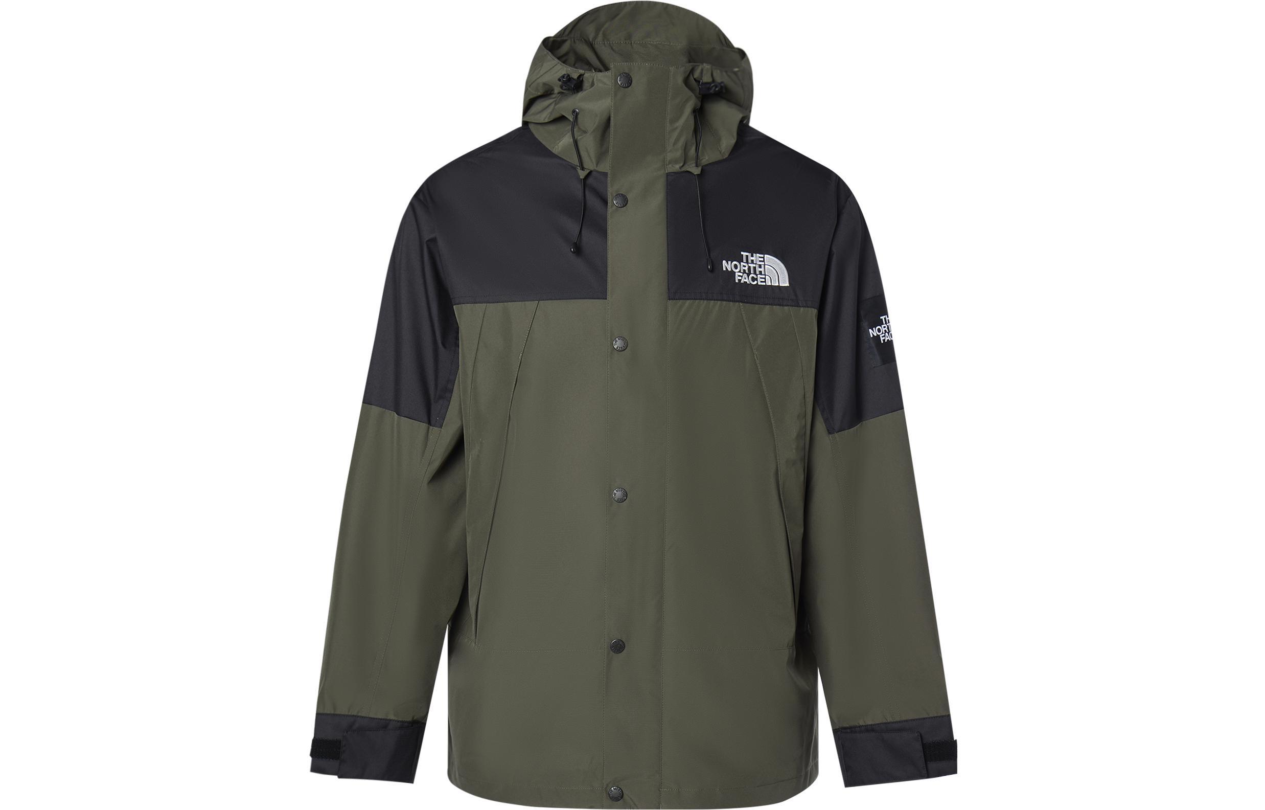 TNF Embroidered Logo Waterproof Windproof Hooded Jacket Green Unisex NI2HQ01Q