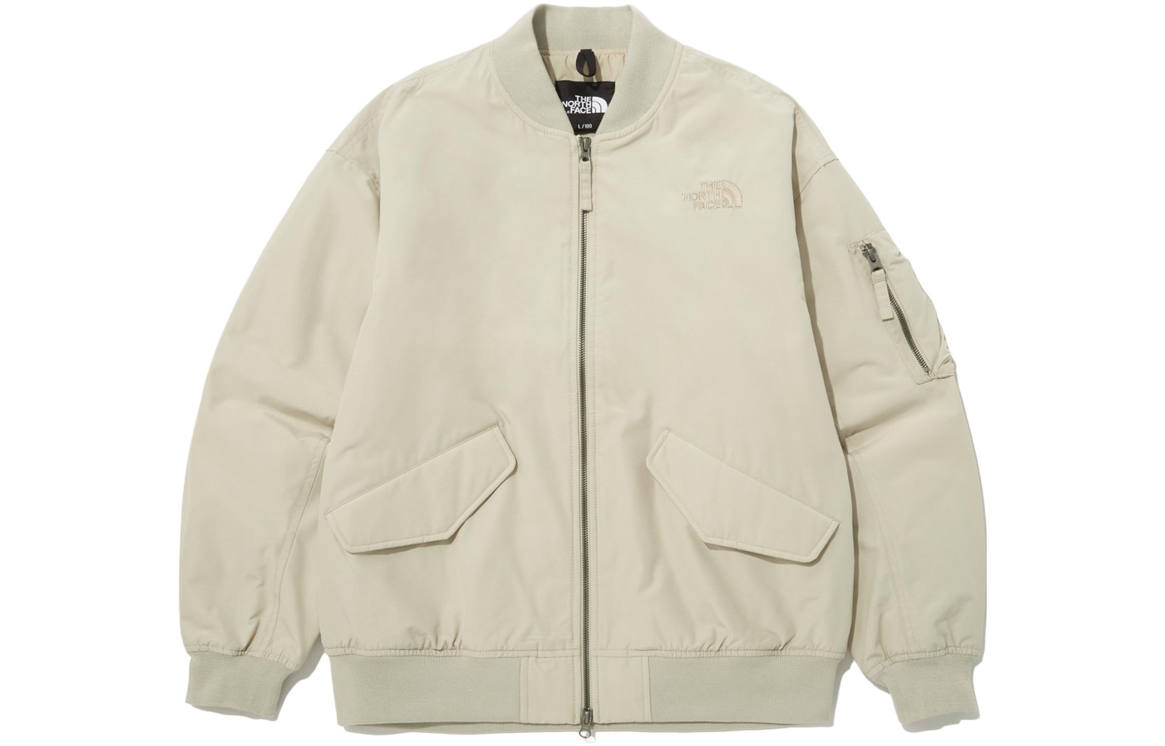 TNF Embroidered Logo Windproof Insulated Jacket Beige Unisex Winter NJ3NP01B