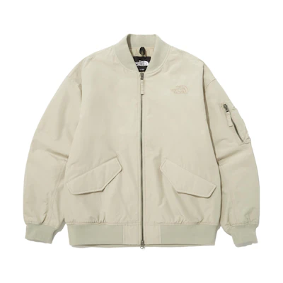 TNF Embroidered Logo Windproof Insulated Jacket Beige Unisex Winter NJ3NP01B